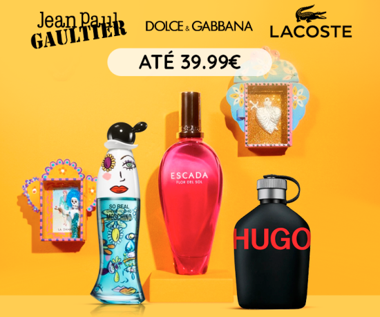 Perfumes até 39,99€ - Dolce&Gabanna,Jean Paul Gaultier,Lacoste