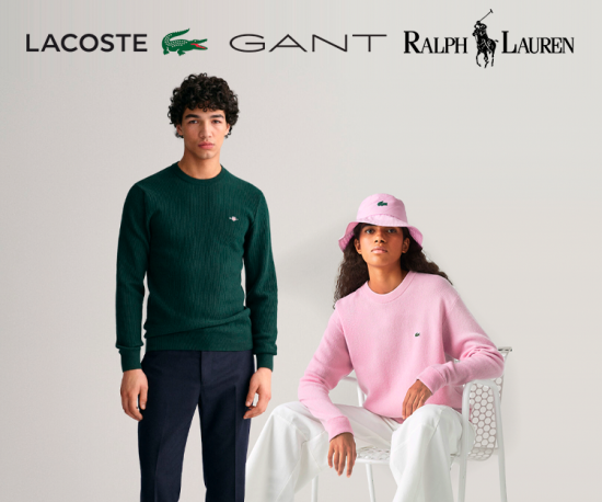 Lacoste, Gant e Ralph Lauren