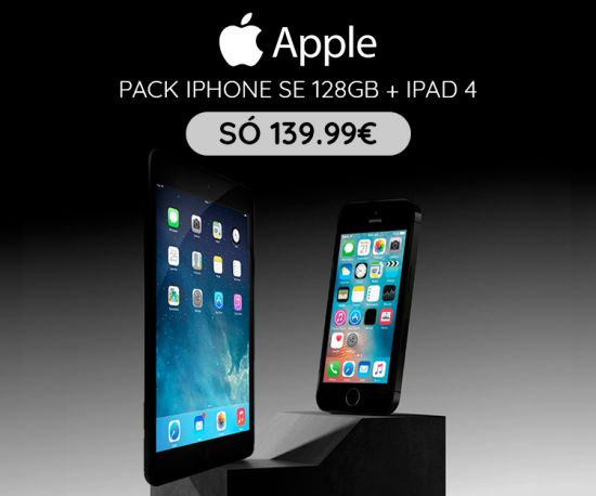 Pack iPhone SE 128GB + iPad 4 só 139,99€