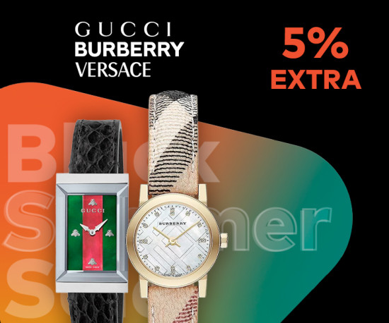 Black Summer Sale - Relógios Gucci, Burberry e Versace