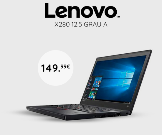 Portátil Lenovo X280 12.5 Grau A só 149,99Eur