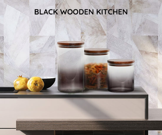 Black Wooden Kitchen