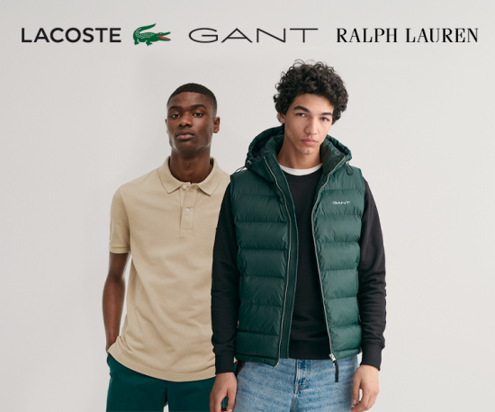 Lacoste, Gant e Ralph Lauren